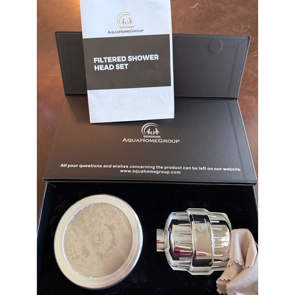 Aqua HomeGroup Filtered Shower Head & 20 Stage Shower Filter Chrome